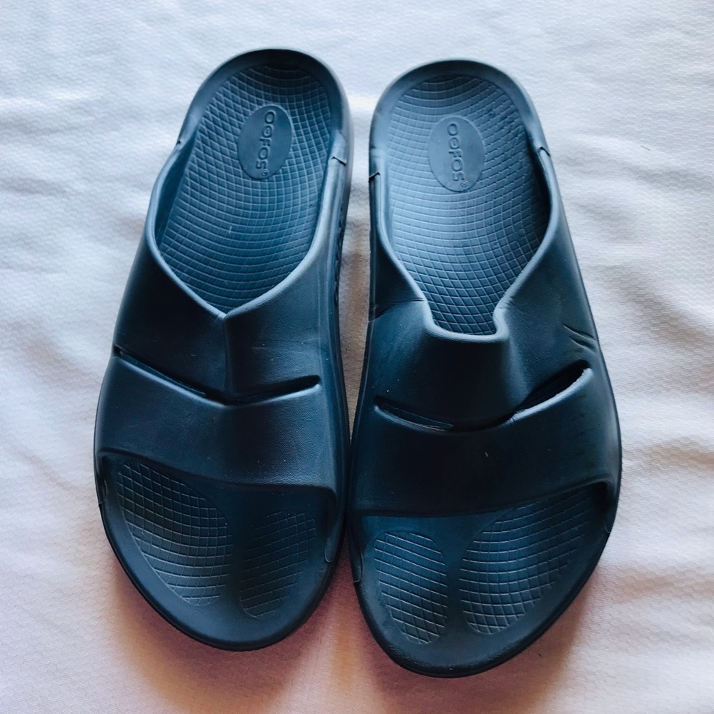 Oofos Blue  Slide Sandals